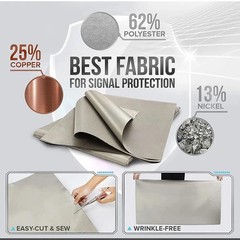 EMF RF RFID Shielding Fabric Copper 5G Anti-Radiation Military Grade