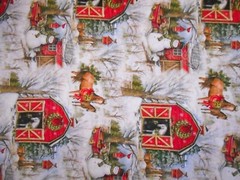 Susan Winget Fabric By Yard Christmas Horses Barns in Snow Scenic Cotton #27