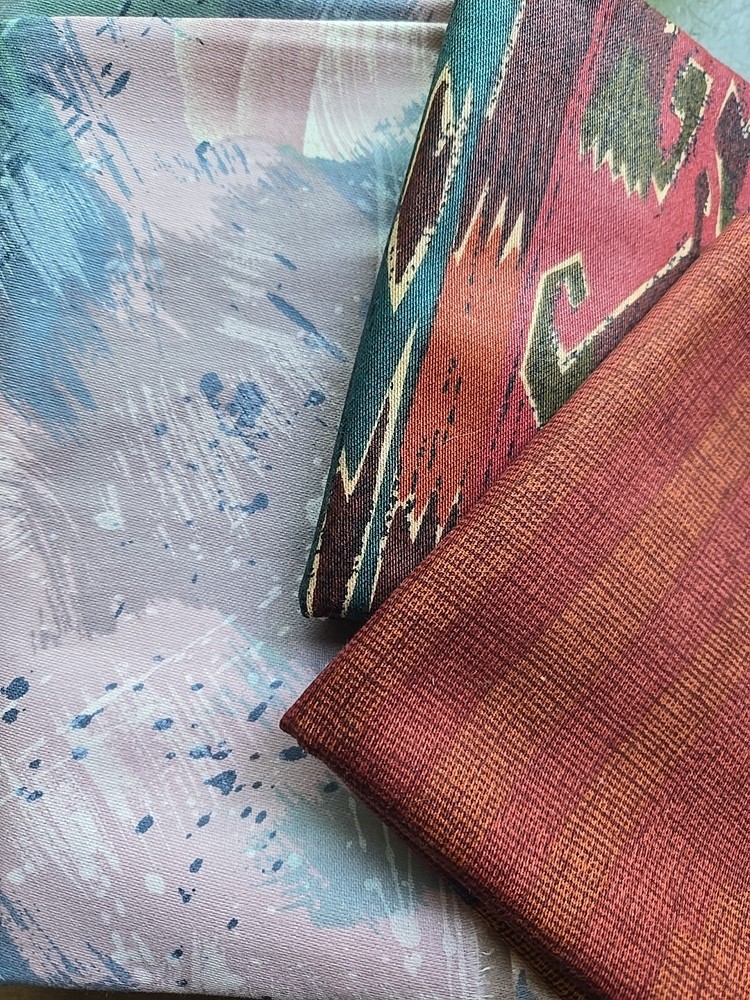 VTG 80s 90s Upholstery Fabric Remnants / Samples Stanley King Studio Teflon+