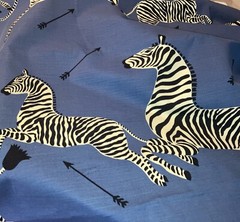 Scalamandré Dancing Zebra Fabric In Denim