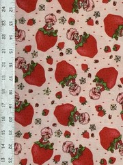 Strawberry Shortcake on Strawberry Fabric – 18” x 28”