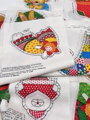 1970’s Spring Mills Christmas Ornaments 38 Sew/Stuff Fabric Panels Googly Eyes
