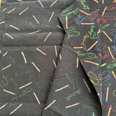 MARY ELLEN HOPKINS SSI Chalkboard Signatures Names Quilting Cotton Fabric 1y+34″