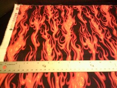 WASHED & IRONED Flames, black background Fat Quarter 18″X21 1/2 ” Cotton Fabric