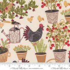 The Henhouse Chicken Garden Landscape 48430 11 By the yard 36x 43 Moda cotton