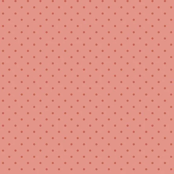 MARCUS FABRICS – Kathleen’s Story by Christine Schulte – Dots – Coral ,1/4 yard