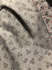 52”x 45” Cotton Polyester Blend Fabric small Floral Print: Grey, Black, Red