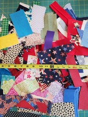 Fabric lot 1 Pound Pieces Remnants Scraps Quilting Craft Small Swatches