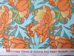 Rowan Westminster Fibers #PWVA 036 Flourish Cotton Fabric, Orange Florals, BTY