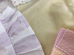 Romantic Pastel Slow Stitch Bundle with Vintage Fabrics, Trim, Buttons & Beads