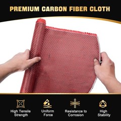 BARTOO 4.9ft x 12″ Carbon Fiber Cloth Roll, 2 x 2 Twill Weave 3k/220g High St…