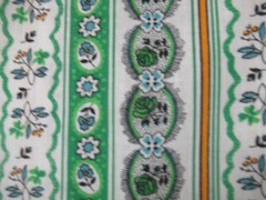 Green Multi Floral Stripe Quilt Cotton Fabric Unbranded sbtyx44 VTG NEW
