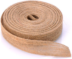 2 Rolls Burlap Ribbon 0.8 Inch X 11 Yard Natural Linen Woven Fabric Ribbon Weddi
