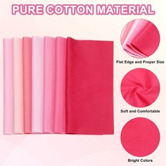 7Pcs 8″ x 8″ Solid Color Cotton Fabric Bundles Precut Fabric Square, Pink
