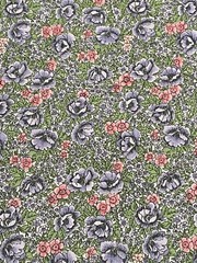 Vtg Green with Pink Purple Flowers Spring Cutter Fabric 45″x72″ Uncut Piece 2 yd