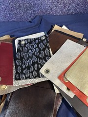 Large Quality Leather Sample Swatch Lot Craft Wallet Sheath Zebra Cobra Croc Etc