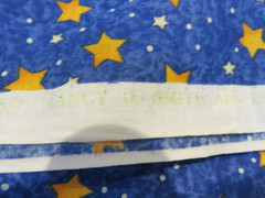 Nancy J. Smith & Lynda S. Milligan COTTON FABRIC BLUE ORANGE YELLOW STARS 2 YDS