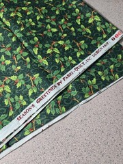 Season’s Greetings Fabri-Quilt Holly Leaves Berries Christmas 1.5 Yards Fabric
