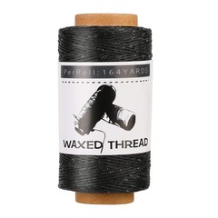 Jupean Waxed Thread, 150m /164Yards Black Leather /164Yards,