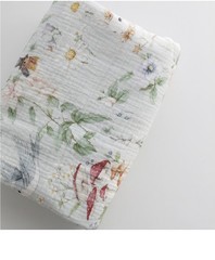 Crinkle Double Gauze Cotton Fabric By The Yard Watercolor Print 55in Wide 1yd WC
