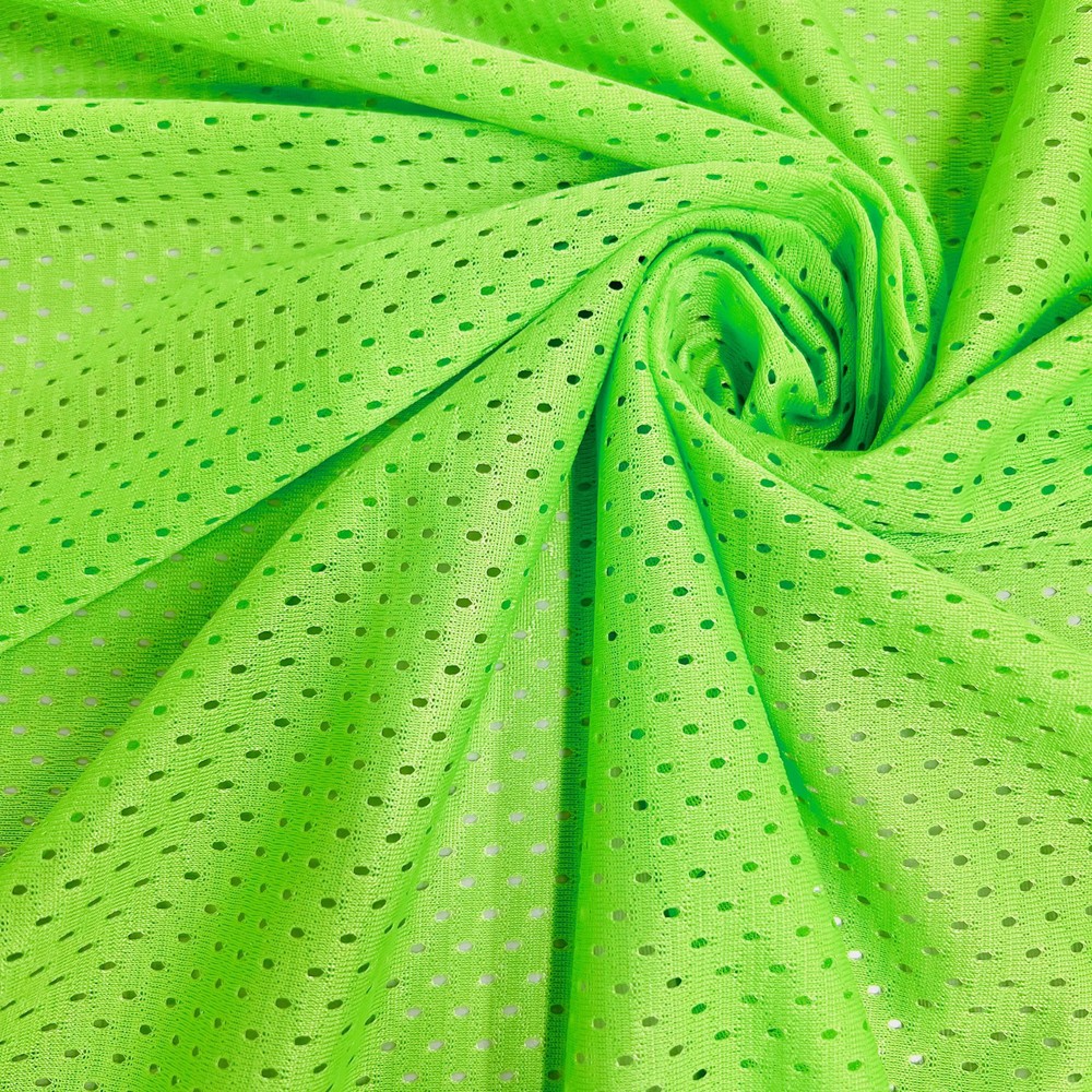 Sawyer NEON GREEN Polyester Football Sports Mesh Knit Fabric by the Yard – 10047