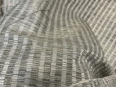 Designer Fabric Remnant Gray/beige 25” X 66” Metallic Thread