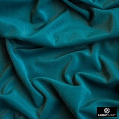 Peacock Green Velvet Fabric by the Yard, 1 Yard Green Velvet Fabric