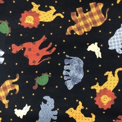 Vtg Safari Animals Stars DreamSpinners Cotton Fabric Cranston Print Works 76″x44