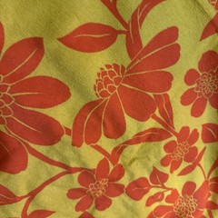 Vtg 60s 70s Neon Orange yellow NOS Terry Flower Power Material 102” X 44”