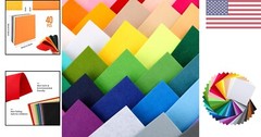 40PCS 12 x 12”30 X 30cm, 2mm Thick Stiff Felt Fabric Sheets Assorted Colours …