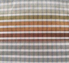 Vintage Plaid Faux Silk Fabric 57×114 Striped Checked 3 Yards