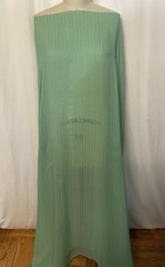 100% Silk Georgette 3D Textured Rib Stripe Sage Green Fabric 1 Yd 11″ Long 56″W