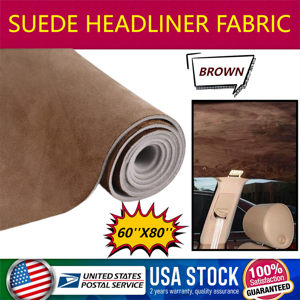 60″x80″ Brown Headliner Fabric Suede Pickup truck ceiling Liner Sag Upholstery