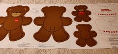 VIP Cranston Print Works Bear Fabric Panel “Luv Bear Cut-Outs” Cut n Sew 2 Bears
