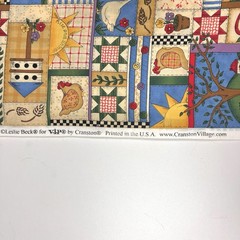 Country At Heart Patchwork Apple Cotton Fabric Leslie Beck Cranston -by 1/2 YARD