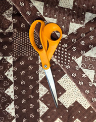 “Noon and Night” Brown Vintage Cotton Quilting Fabric by Concord Fabrics