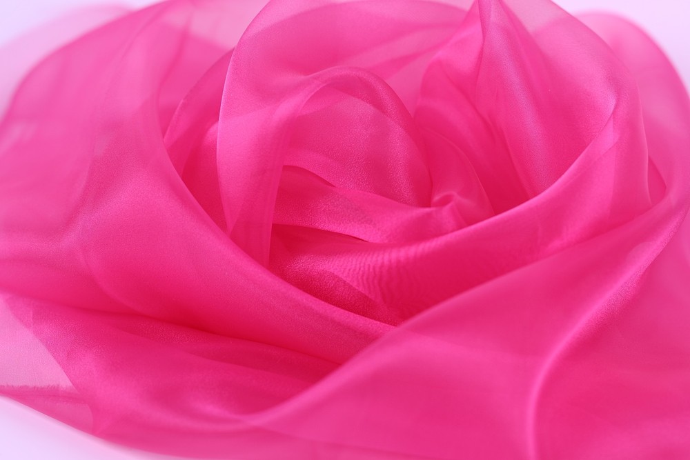 Fuchsia Crystal Organza Fabric by the Yard, Sheer Organza for Costumes and Decor