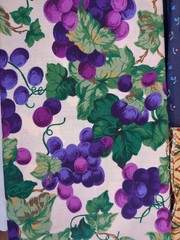 Lot of Fabric, grapes, flowers, leaves, geometric, solid, multicolor, 1lb 5oz