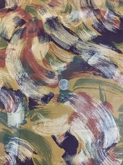 Brush Stroke Vintage Fabric Chris Stone Sheen 47×56 Abstract Blue Red Green