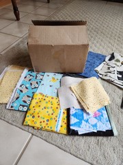 2 lb. box of Flannel Fabric Scraps, some large pieces.