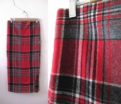 Vintage Lightweight Wool Plaid Check Fabric 150cm wide x 1.3 meters