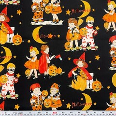2006 Trick or Treat Alexander Henry Fabrics Black Cotton Fabric by the HALF YARD