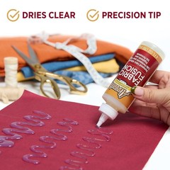 Fabric Fusion Glue 4 oz, Permanent and Washable Adhesive, No-Sew Fabric Glue …