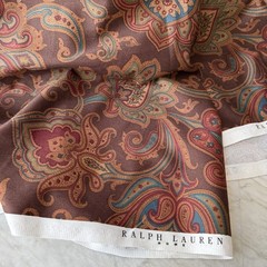 Ralph Lauren Home Dark Paisley Cotton Fabric Continuous 54.5” Wide New