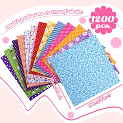 1200 Pcs 4 X 4 Inches Cotton Fabric Bundle Floral Precut Fat Squares Scraps Cott