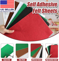 10 Pack Self Adhesive Felt Sheets – White Felt Fabric with Adhesive Backing – Pe