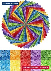 50pcs 10 x 10 inches Multicolor Cotton Fabric Bundle Squares for Quilting Sew…