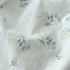 Lace Fabric Fresh Small Flower Leaf Printed Embroidery Cotton Fabric By the Yard