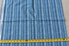 By 1/2 Yd, Vintage, Blue & Turquoise Striped Quilt Cotton, Classic Cottons, N316