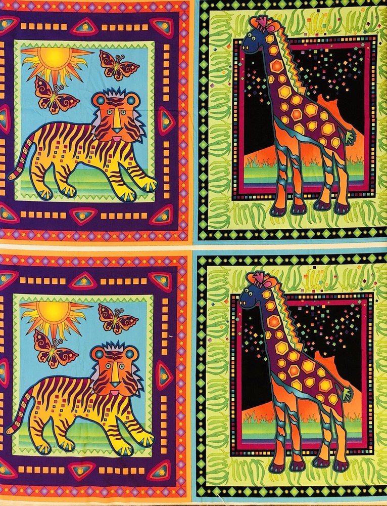 Tropical Safari Avlyn Inc 2 Panels 20×22.5 each Square , 41×23 Per Panel